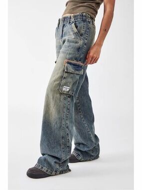 Urban Outfitters x BDG Cyber Stone Tinted Y2K Cargo Jeans